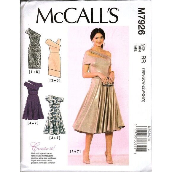 McCall's M7926 Womens 18W to 24W Special Occasion Cocktail Dress Uncut Pattern - Picture 1 of 2